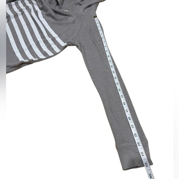 Sundry Pullover Hoodie Grey Stripes Soft Knit Size 0 - Picture 10 of 13